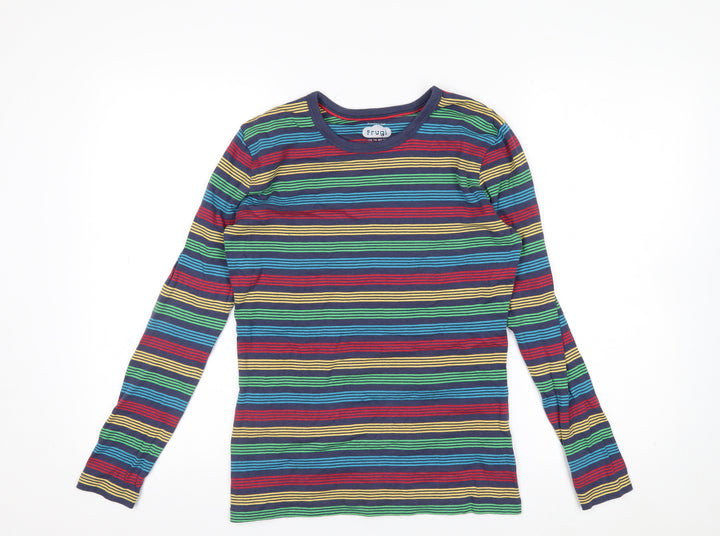 Frugi Women’s Multicoloured Striped Organic Cotton Long Sleeve T-Shirt Size 10