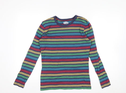Frugi Women’s Multicoloured Striped Organic Cotton Long Sleeve T-Shirt Size 10