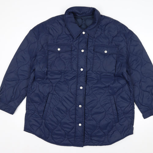 Very Womens Blue Quilted Mid-Length Padded Jacket Size 20
