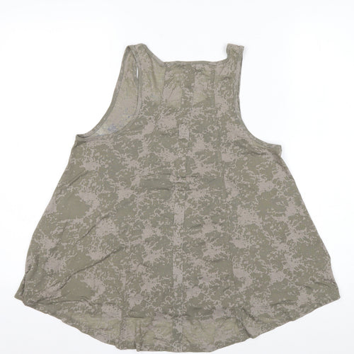 The Kooples Womens Khaki Skull Print Tank Top XS Relaxed Fit