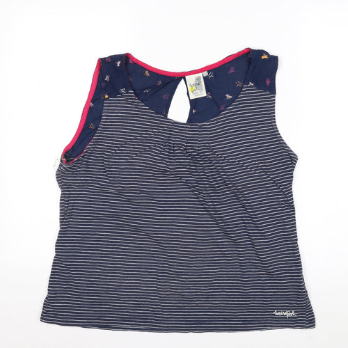 Weird Fish Women's Blue Striped Tank Top Size 18 Cotton Blend