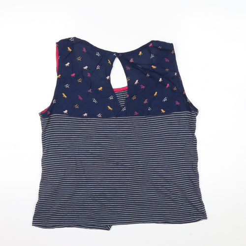Weird Fish Women's Blue Striped Tank Top Size 18 Cotton Blend