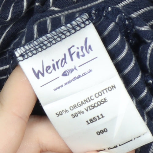 Weird Fish Women's Blue Striped Tank Top Size 18 Cotton Blend