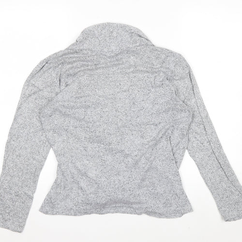 Deane & White Women's Grey Wrap Blouse Size M Long Sleeve