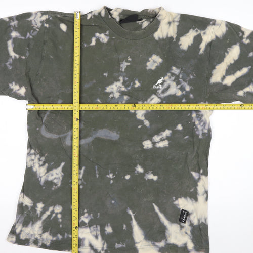 Kangol Men’s Green Tie-Dye Cotton Crew Neck T-Shirt Size M