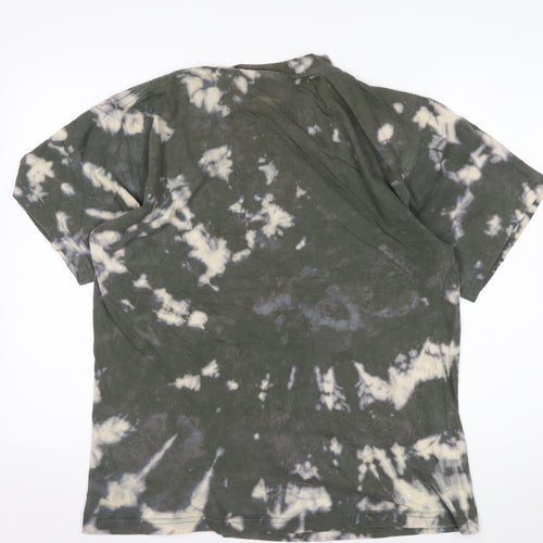 Kangol Men’s Green Tie-Dye Cotton Crew Neck T-Shirt Size M