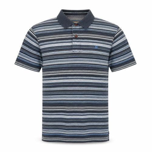 Marks and Spencer Men’s Blue Striped Cotton Short Sleeve Polo M