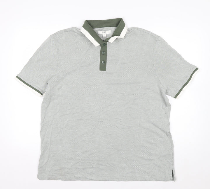 Marks and Spencer Men’s Grey XL Modal Blend Polo Shirt