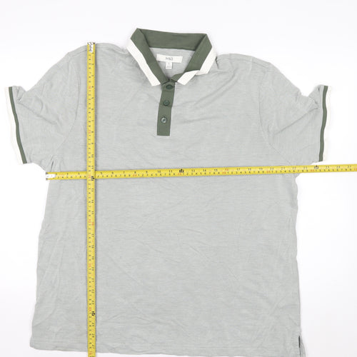 Marks and Spencer Men’s Grey XL Modal Blend Polo Shirt