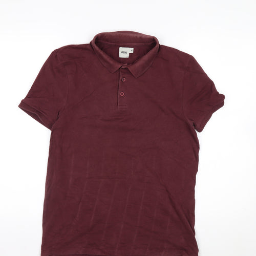 ASOS Men’s Red Cotton Stretch Polo Shirt Size M Regular Fit