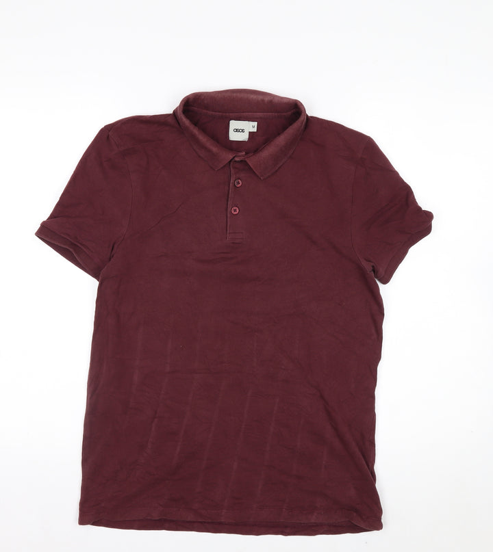 ASOS Men’s Red Cotton Stretch Polo Shirt Size M Regular Fit