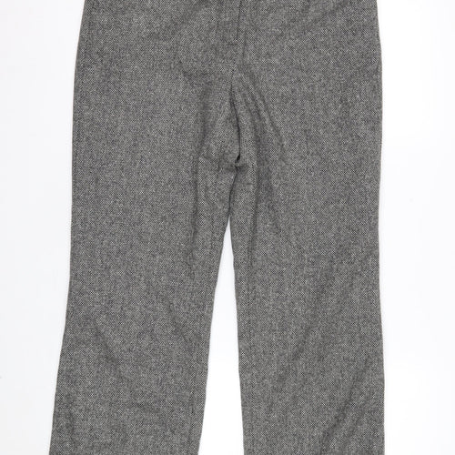 Marks and Spencer Women Grey Wool Blend Straight Leg Trousers UK 12