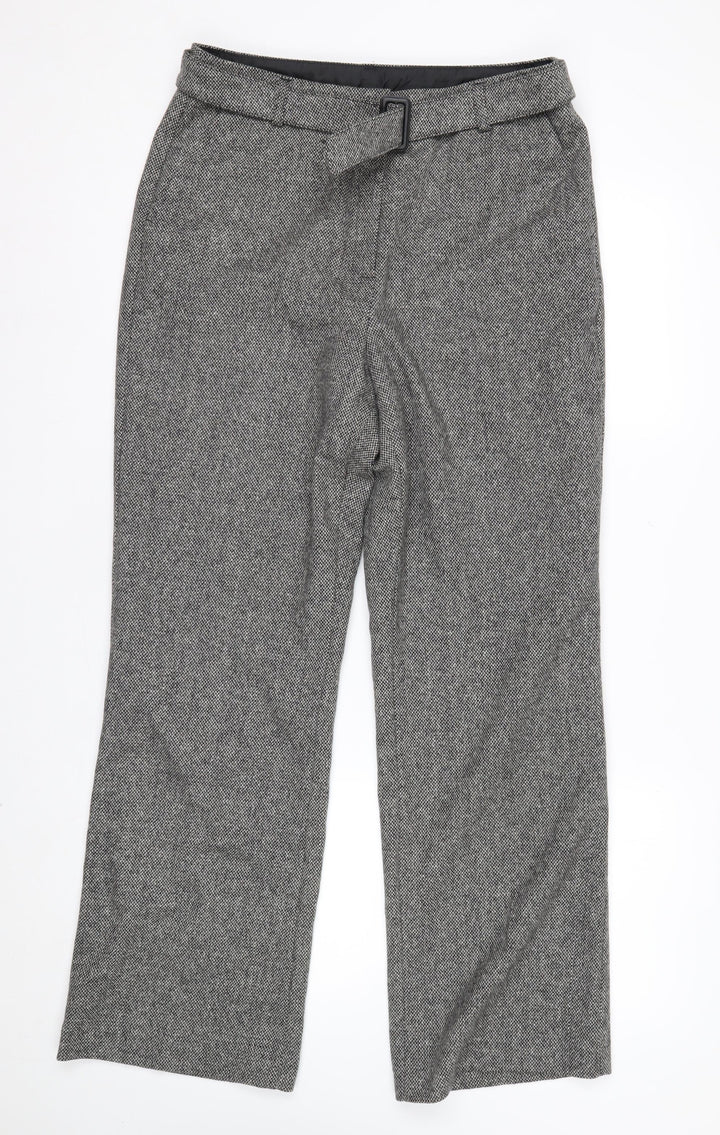 Marks and Spencer Women Grey Wool Blend Straight Leg Trousers UK 12
