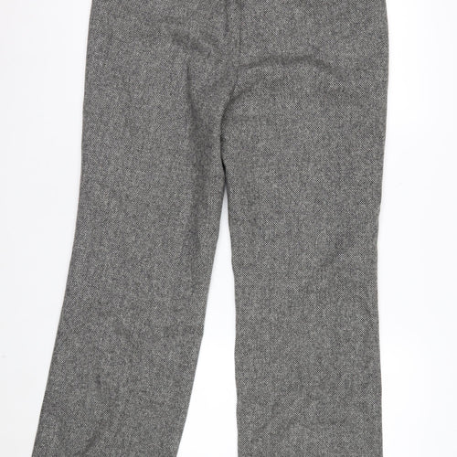 Marks and Spencer Women Grey Wool Blend Straight Leg Trousers UK 12