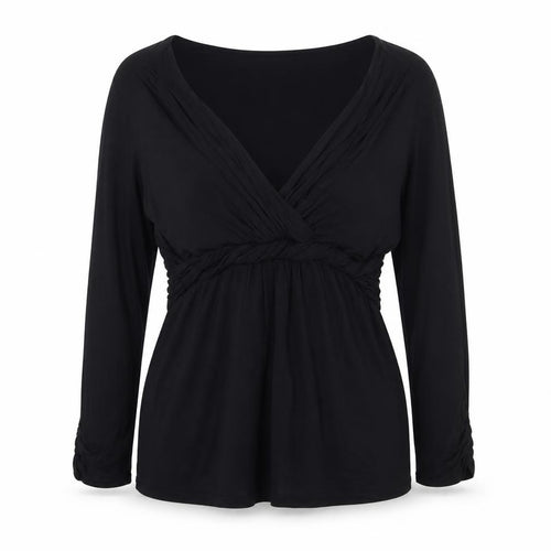 Coast Women’s Black Wrap Blouse Size 14 Lyocell Long Sleeve Top