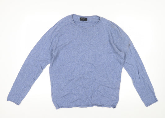 Zara Man Blue Cotton Crew Neck Men’s M Pullover Jumper