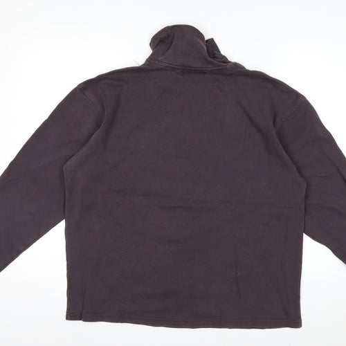 EWM Men’s Brown Cotton Roll Neck Long Sleeve Casual Top Size L