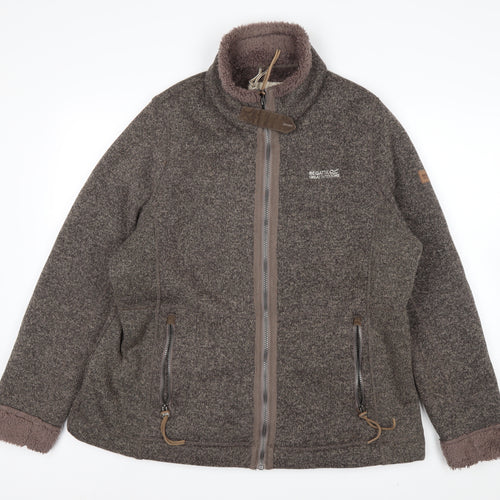 Regatta Womens Brown Full Zip Fleece Jacket Size 22 Outdoor Warm Lined