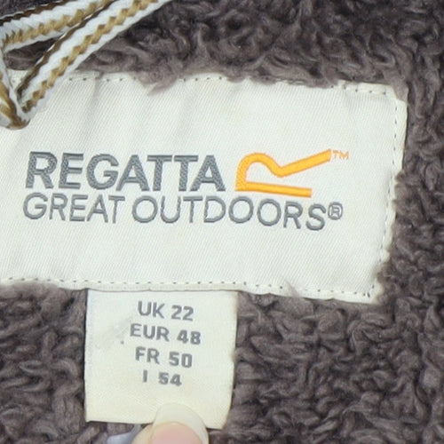 Regatta Womens Brown Full Zip Fleece Jacket Size 22 Outdoor Warm Lined