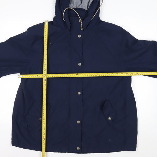 Fat Face Women's Blue Waterproof Hooded Rain Coat Jacket Size 16