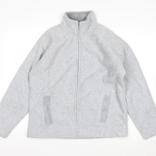 ISLE Women’s Grey Fleece Full Zip Jacket Size 14 Regular Fit