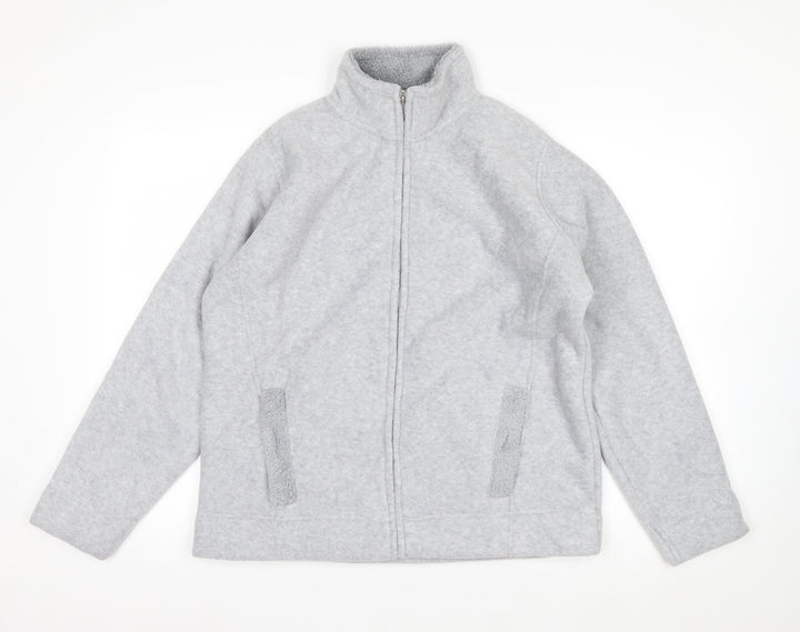 ISLE Women’s Grey Fleece Full Zip Jacket Size 14 Regular Fit