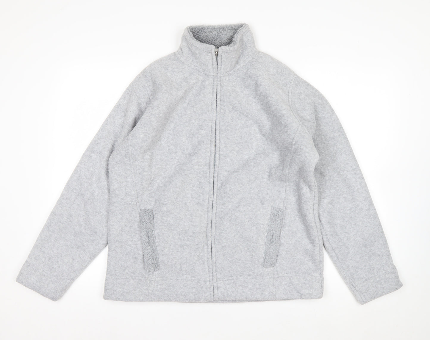 ISLE Women’s Grey Fleece Full Zip Jacket Size 14 Regular Fit