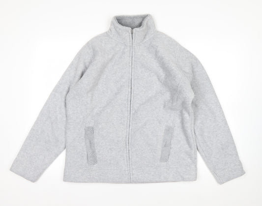 ISLE Women’s Grey Fleece Full Zip Jacket Size 14 Regular Fit