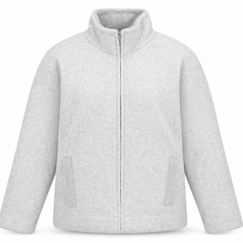 ISLE Women’s Grey Fleece Full Zip Jacket Size 14 Regular Fit