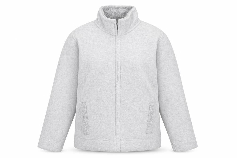 ISLE Women’s Grey Fleece Full Zip Jacket Size 14 Regular Fit
