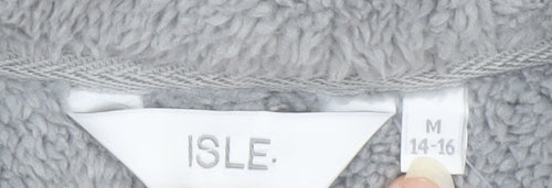 ISLE Women’s Grey Fleece Full Zip Jacket Size 14 Regular Fit
