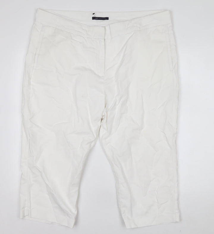 Marks and Spencer Women’s White Size 20 Cropped Cotton Stretch Trousers