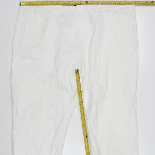 Marks and Spencer Women’s White Size 20 Cropped Cotton Stretch Trousers