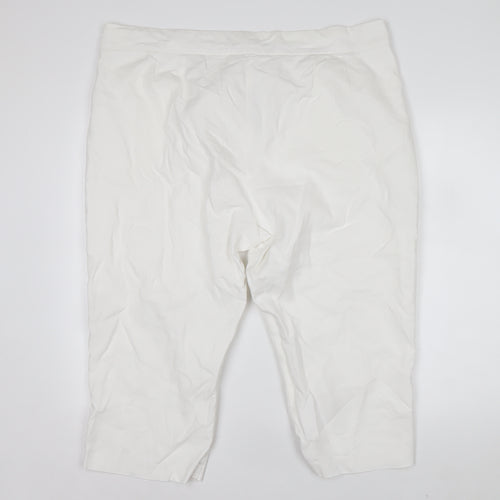 Marks and Spencer Women’s White Size 20 Cropped Cotton Stretch Trousers
