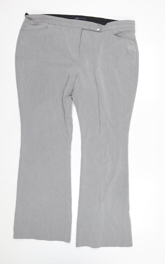Marks and Spencer Womens Grey Size 20 Straight Leg Trousers