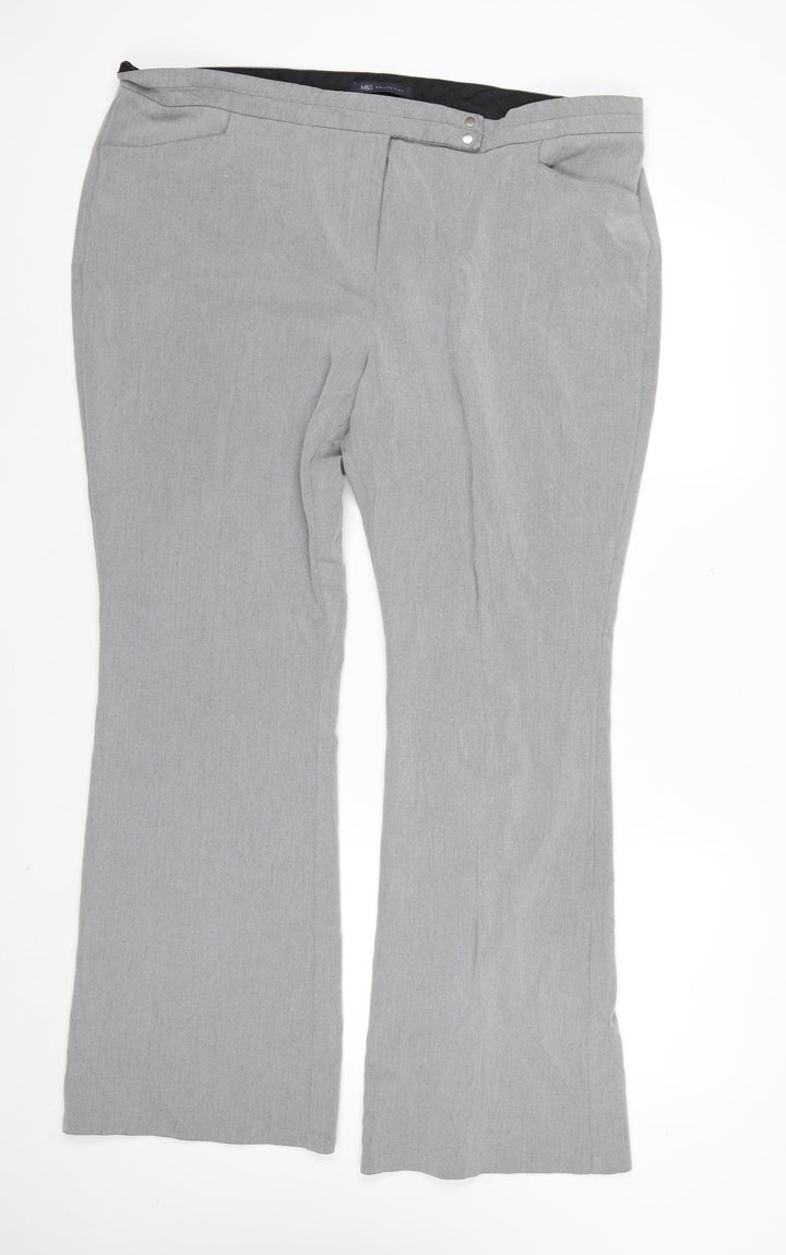 Marks and Spencer Womens Grey Size 20 Straight Leg Trousers