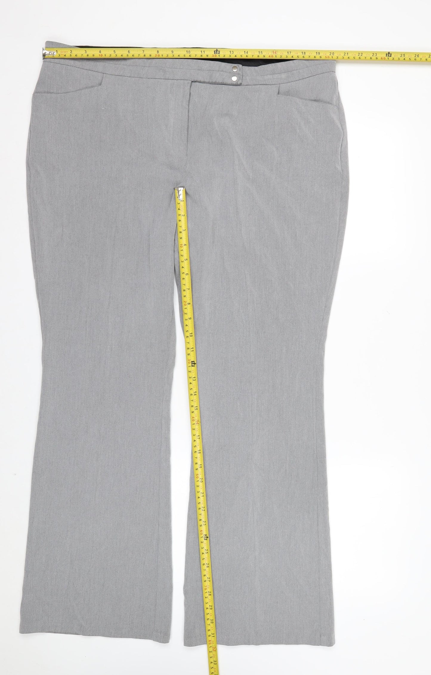 Marks and Spencer Womens Grey Size 20 Straight Leg Trousers