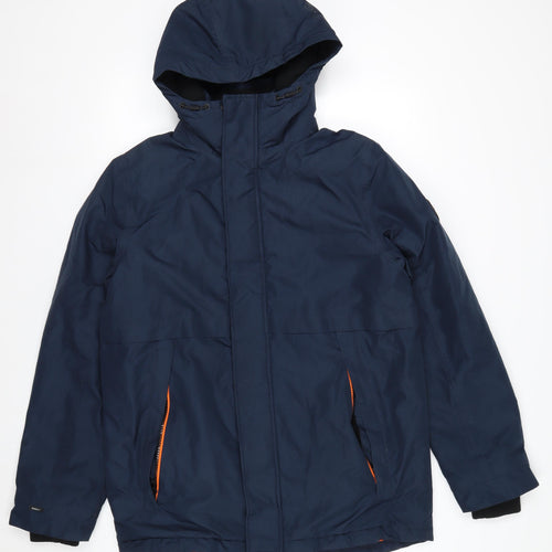 Next Boys Blue Hooded Waterproof Parka Coat 16 Years Lined Winter Jacket