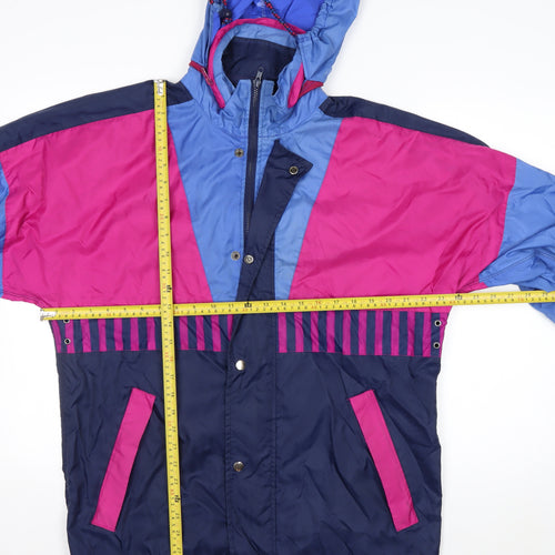 Regatta Womens 90s Retro Colour Block Waterproof Hooded Anorak Jacket Blue Pink Navy Size S