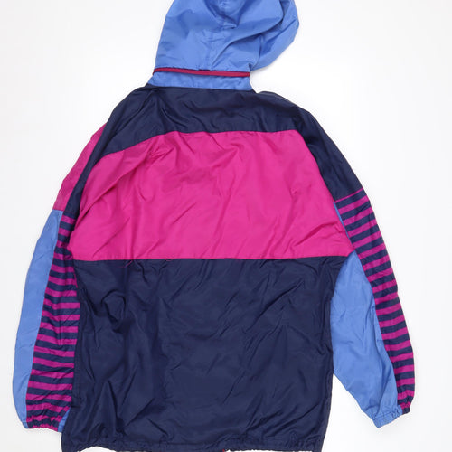 Regatta Womens 90s Retro Colour Block Waterproof Hooded Anorak Jacket Blue Pink Navy Size S