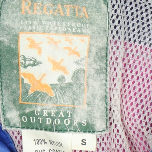 Regatta Womens 90s Retro Colour Block Waterproof Hooded Anorak Jacket Blue Pink Navy Size S