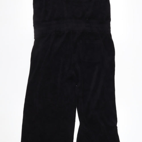 Juicy Couture Womens Black Velour Jumpsuit Medium M Strap Belted USA Made