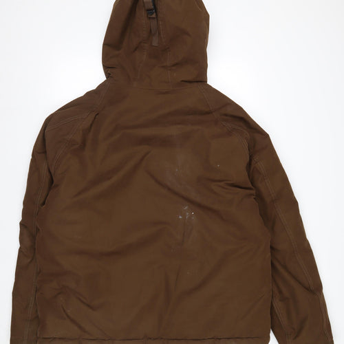 Timberland Men's Brown Waterproof Parka Jacket L Hooded Outdoor