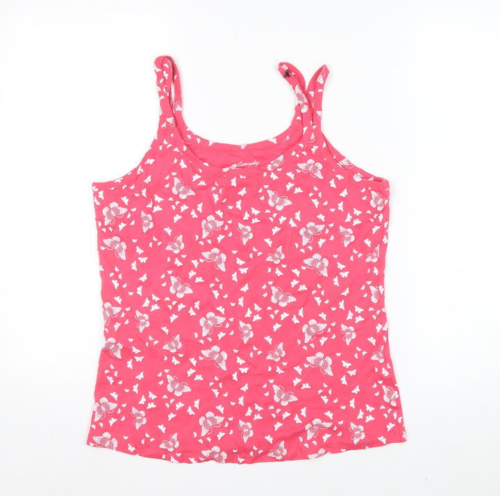BHS Women’s Pink Butterfly Camisole Tank Top Size 16 Cotton