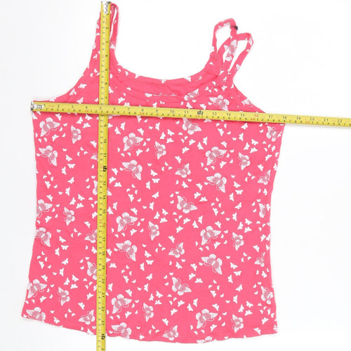 BHS Women’s Pink Butterfly Camisole Tank Top Size 16 Cotton