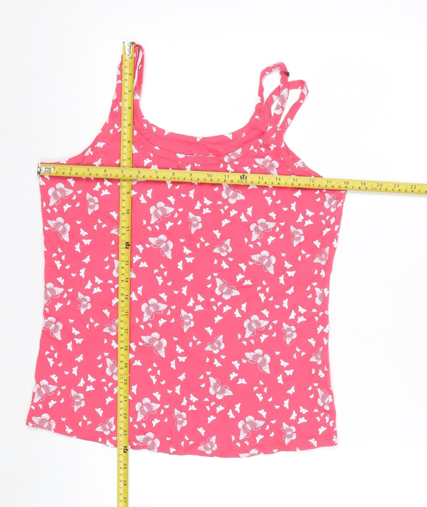 BHS Women’s Pink Butterfly Camisole Tank Top Size 16 Cotton