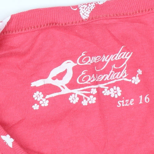 BHS Women’s Pink Butterfly Camisole Tank Top Size 16 Cotton