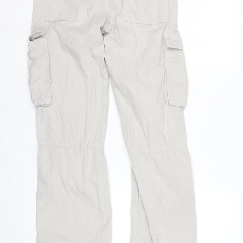 Bershka Women's Beige Cargo Trousers Size 4 Cotton Utility Pants