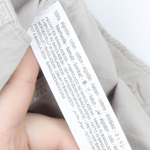 Bershka Women's Beige Cargo Trousers Size 4 Cotton Utility Pants