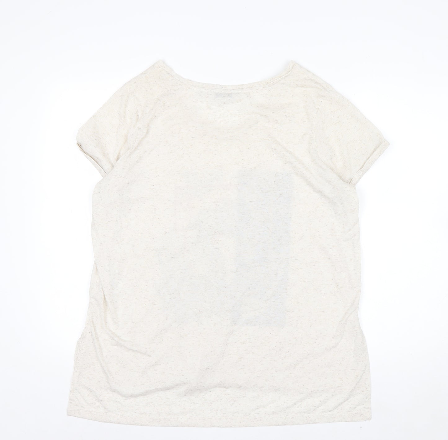 Next Women’s Beige Floral Botanical V-Neck T-Shirt Size 18